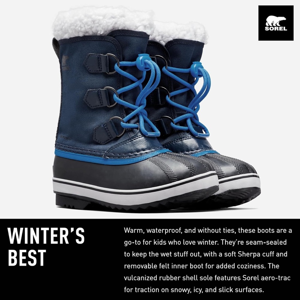 Sorel Kids' Navy and Black Snow Boots